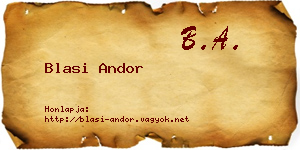 Blasi Andor névjegykártya